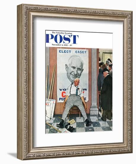 "Elect Casey" or "Defeated Candidate" Saturday Evening Post Cover, November 8,1958-Norman Rockwell-Framed Giclee Print