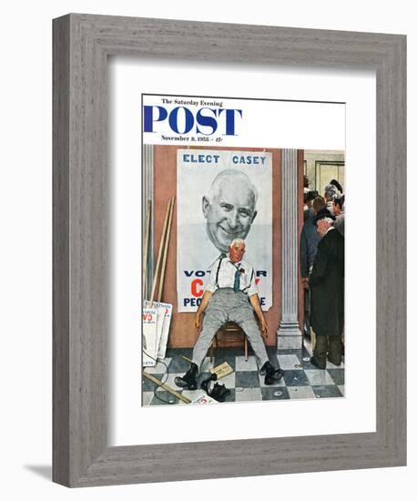 "Elect Casey" or "Defeated Candidate" Saturday Evening Post Cover, November 8,1958-Norman Rockwell-Framed Giclee Print