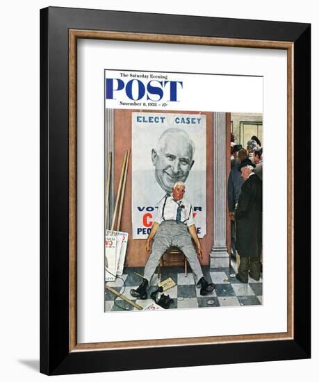 "Elect Casey" or "Defeated Candidate" Saturday Evening Post Cover, November 8,1958-Norman Rockwell-Framed Giclee Print