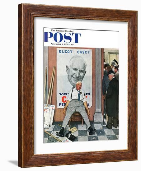 "Elect Casey" or "Defeated Candidate" Saturday Evening Post Cover, November 8,1958-Norman Rockwell-Framed Giclee Print