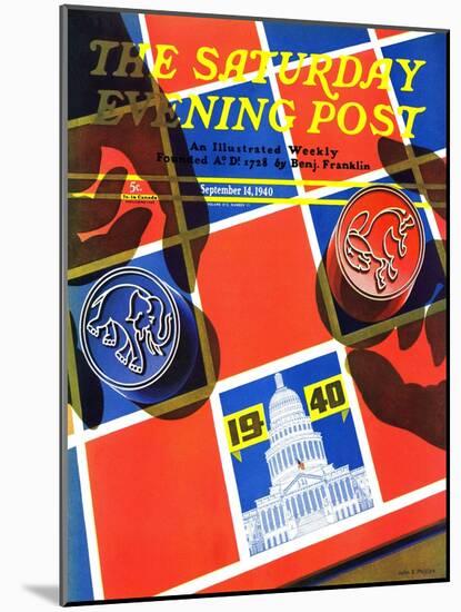 "Election Checkerboard," Saturday Evening Post Cover, September 14, 1940-John Hyde Phillips-Mounted Giclee Print