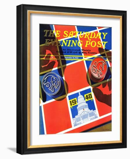 "Election Checkerboard," Saturday Evening Post Cover, September 14, 1940-John Hyde Phillips-Framed Giclee Print