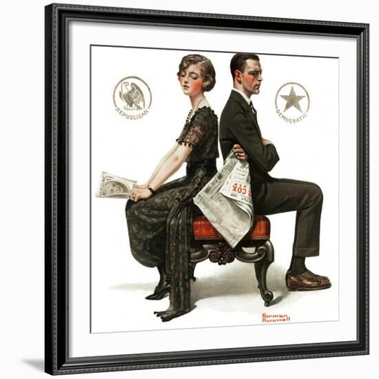 "Election Debate", October 9,1920-Norman Rockwell-Framed Giclee Print