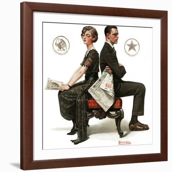 "Election Debate", October 9,1920-Norman Rockwell-Framed Giclee Print