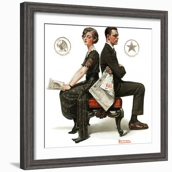 "Election Debate", October 9,1920-Norman Rockwell-Framed Giclee Print