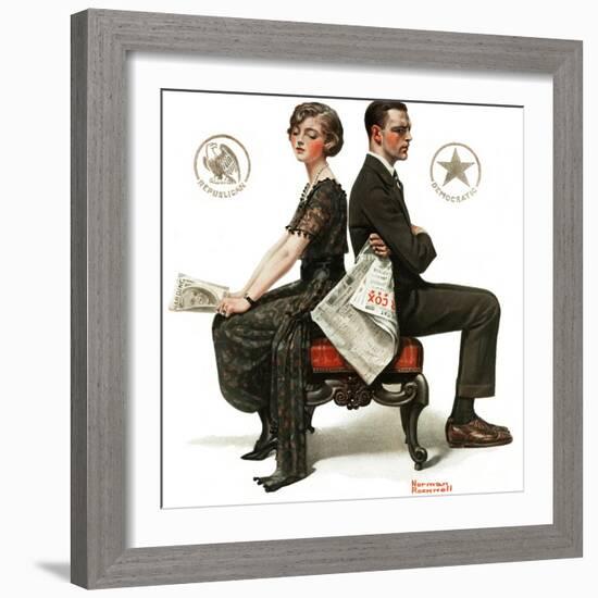 "Election Debate", October 9,1920-Norman Rockwell-Framed Giclee Print