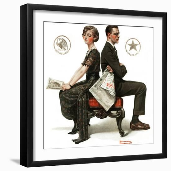 "Election Debate", October 9,1920-Norman Rockwell-Framed Giclee Print