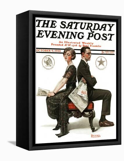 "Election Debate" Saturday Evening Post Cover, October 9,1920-Norman Rockwell-Framed Premier Image Canvas