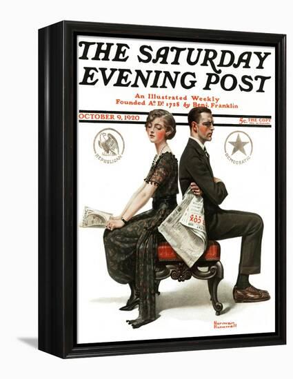 "Election Debate" Saturday Evening Post Cover, October 9,1920-Norman Rockwell-Framed Premier Image Canvas