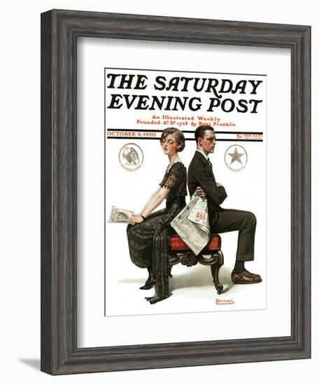 "Election Debate" Saturday Evening Post Cover, October 9,1920-Norman Rockwell-Framed Giclee Print