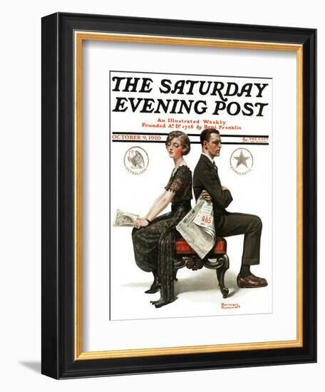 "Election Debate" Saturday Evening Post Cover, October 9,1920-Norman Rockwell-Framed Giclee Print