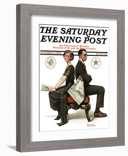 "Election Debate" Saturday Evening Post Cover, October 9,1920-Norman Rockwell-Framed Giclee Print