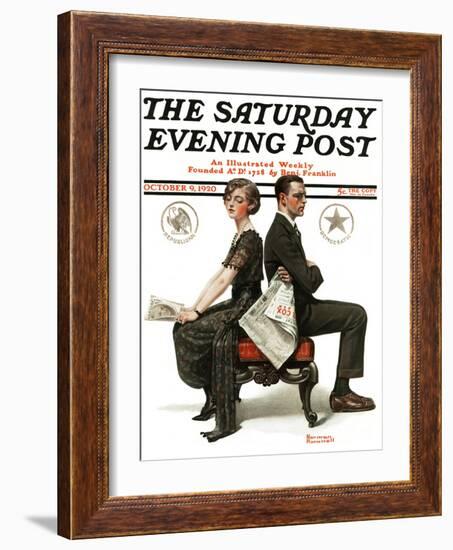 "Election Debate" Saturday Evening Post Cover, October 9,1920-Norman Rockwell-Framed Giclee Print