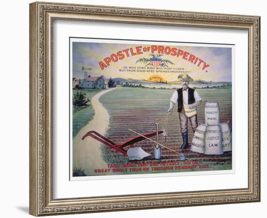 Election Poster Depicting Theodore Roosevelt as the 'Apostle of Prosperity', 1903-American School-Framed Giclee Print