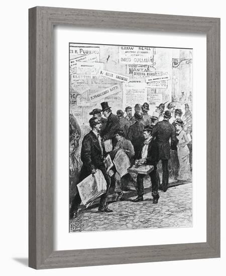 Electioneering in Rome, Italy-David Roberts-Framed Giclee Print