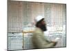 Electoral Worker Passes Election Results Posted on Wall at a Counting Center in Kabul, Afghanistan-null-Mounted Photographic Print