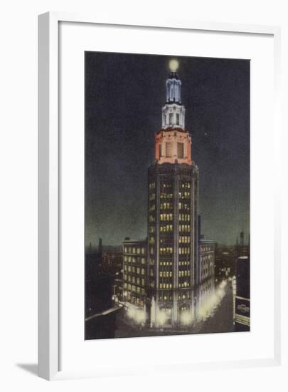 Electric Building at Night, Buffalo, New York, USA-null-Framed Photographic Print