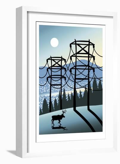 Electric Elk-Linda Braucht-Framed Giclee Print