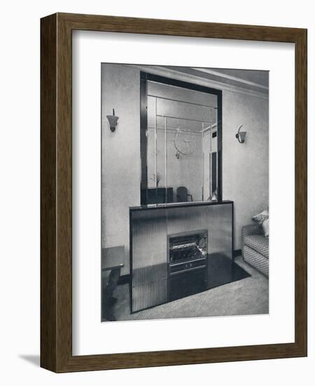 'Electric fireplace and overmantel by James Clark & Son Ltd.', 1940-Unknown-Framed Photographic Print