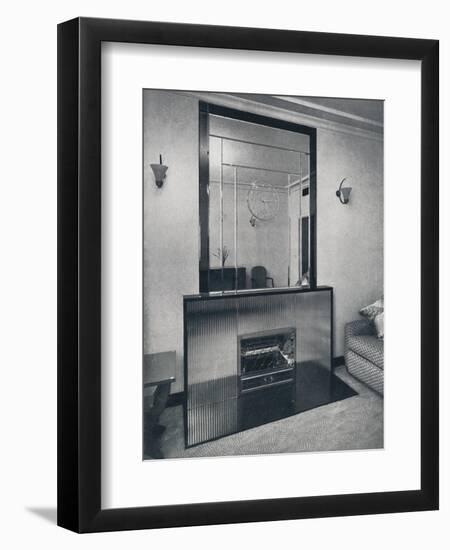 'Electric fireplace and overmantel by James Clark & Son Ltd.', 1940-Unknown-Framed Photographic Print