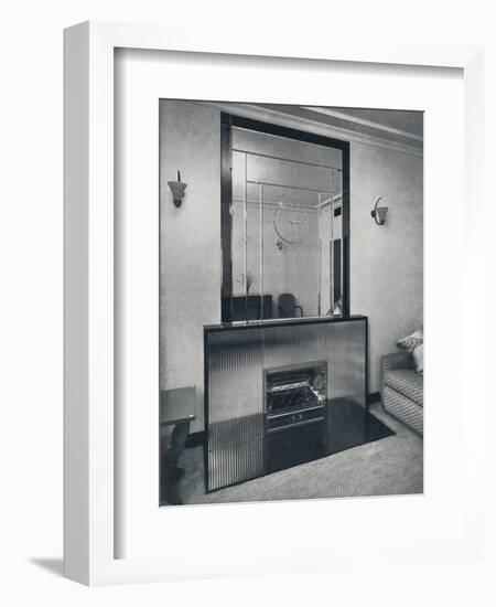 'Electric fireplace and overmantel by James Clark & Son Ltd.', 1940-Unknown-Framed Photographic Print