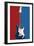 Electric Guitar Red White and Blue Music-null-Framed Art Print