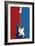 Electric Guitar Red White and Blue Music-null-Framed Art Print