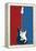 Electric Guitar Red White and Blue Music-null-Framed Stretched Canvas