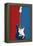 Electric Guitar Red White and Blue Music-null-Framed Stretched Canvas