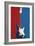 Electric Guitar Red White and Blue Music-null-Framed Premium Giclee Print