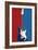 Electric Guitar Red White and Blue Music-null-Framed Premium Giclee Print