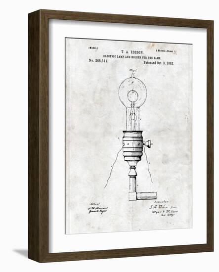 Electric Lamp-Patent-Framed Art Print