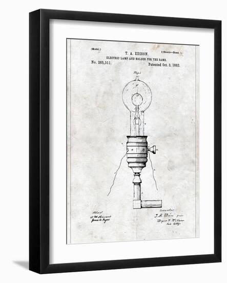 Electric Lamp-Patent-Framed Art Print