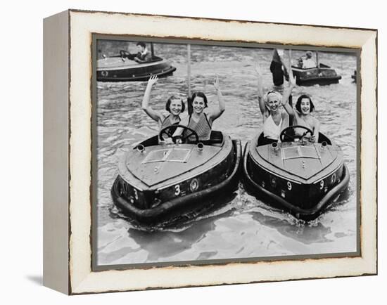 Electric Motor Boats at Dreamland Amusement Park Margate Kent-null-Framed Premier Image Canvas