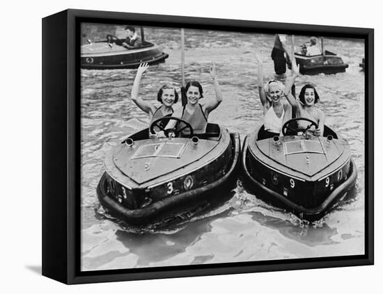 Electric Motor Boats at Dreamland Amusement Park Margate Kent-null-Framed Premier Image Canvas