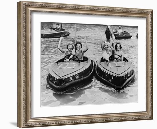 Electric Motor Boats at Dreamland Amusement Park Margate Kent-null-Framed Photographic Print