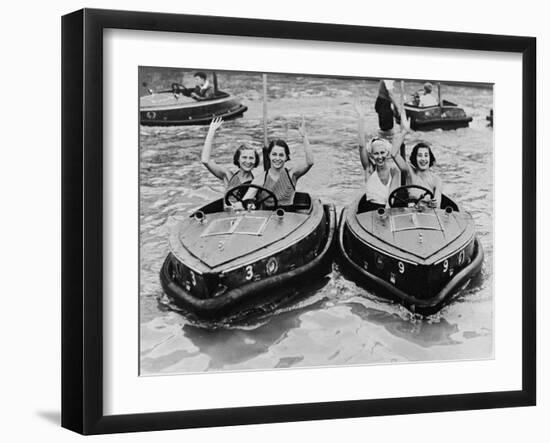 Electric Motor Boats at Dreamland Amusement Park Margate Kent-null-Framed Photographic Print