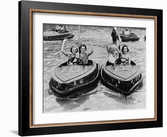 Electric Motor Boats at Dreamland Amusement Park Margate Kent-null-Framed Photographic Print