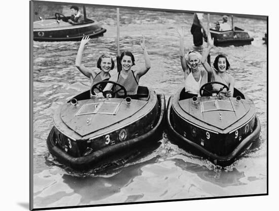 Electric Motor Boats at Dreamland Amusement Park Margate Kent-null-Mounted Photographic Print