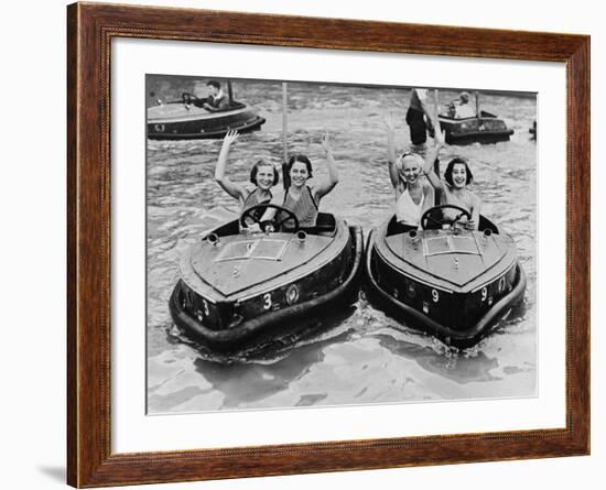 Electric Motor Boats at Dreamland Amusement Park Margate Kent-null-Framed Photographic Print