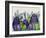 Electric Owls, Purple and Lime-Fab Funky-Framed Art Print