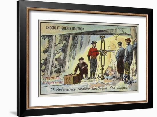 Electric Rotary Tunneling Drill-null-Framed Giclee Print