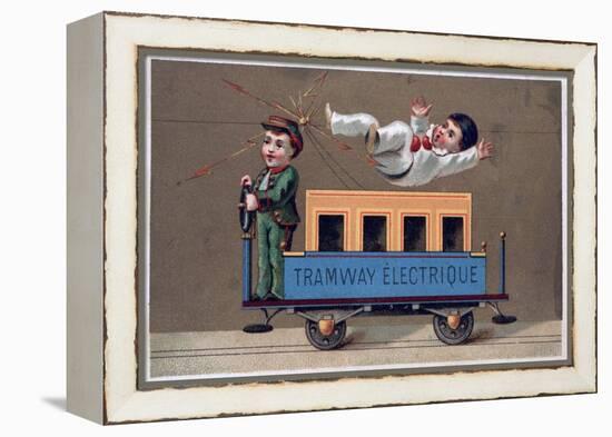 Electric Tramway, 19th Century-null-Framed Premier Image Canvas