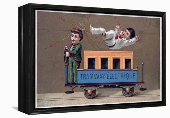 Electric Tramway, 19th Century-null-Framed Premier Image Canvas