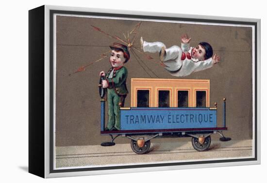 Electric Tramway, 19th Century-null-Framed Premier Image Canvas