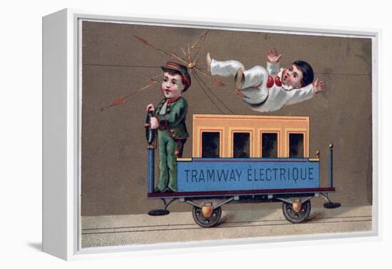 Electric Tramway, 19th Century-null-Framed Premier Image Canvas