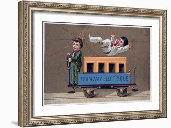 Electric Tramway, 19th Century-null-Framed Giclee Print