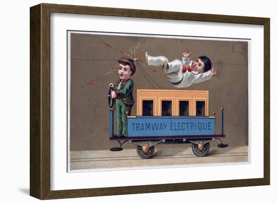 Electric Tramway, 19th Century-null-Framed Giclee Print