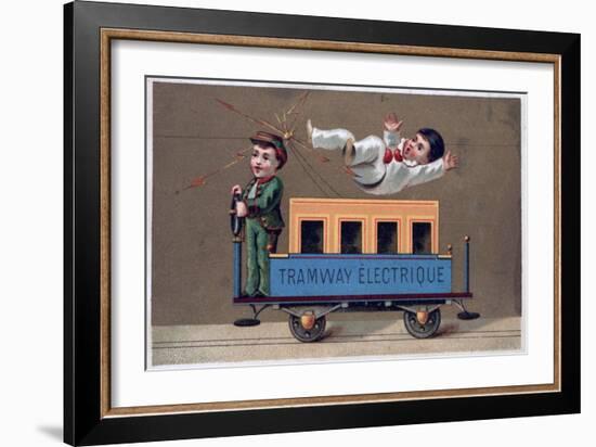 Electric Tramway, 19th Century-null-Framed Giclee Print