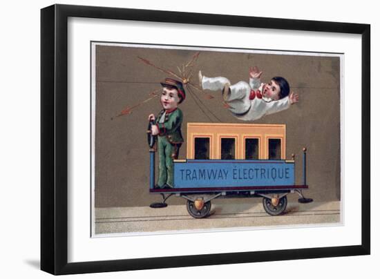 Electric Tramway, 19th Century-null-Framed Giclee Print